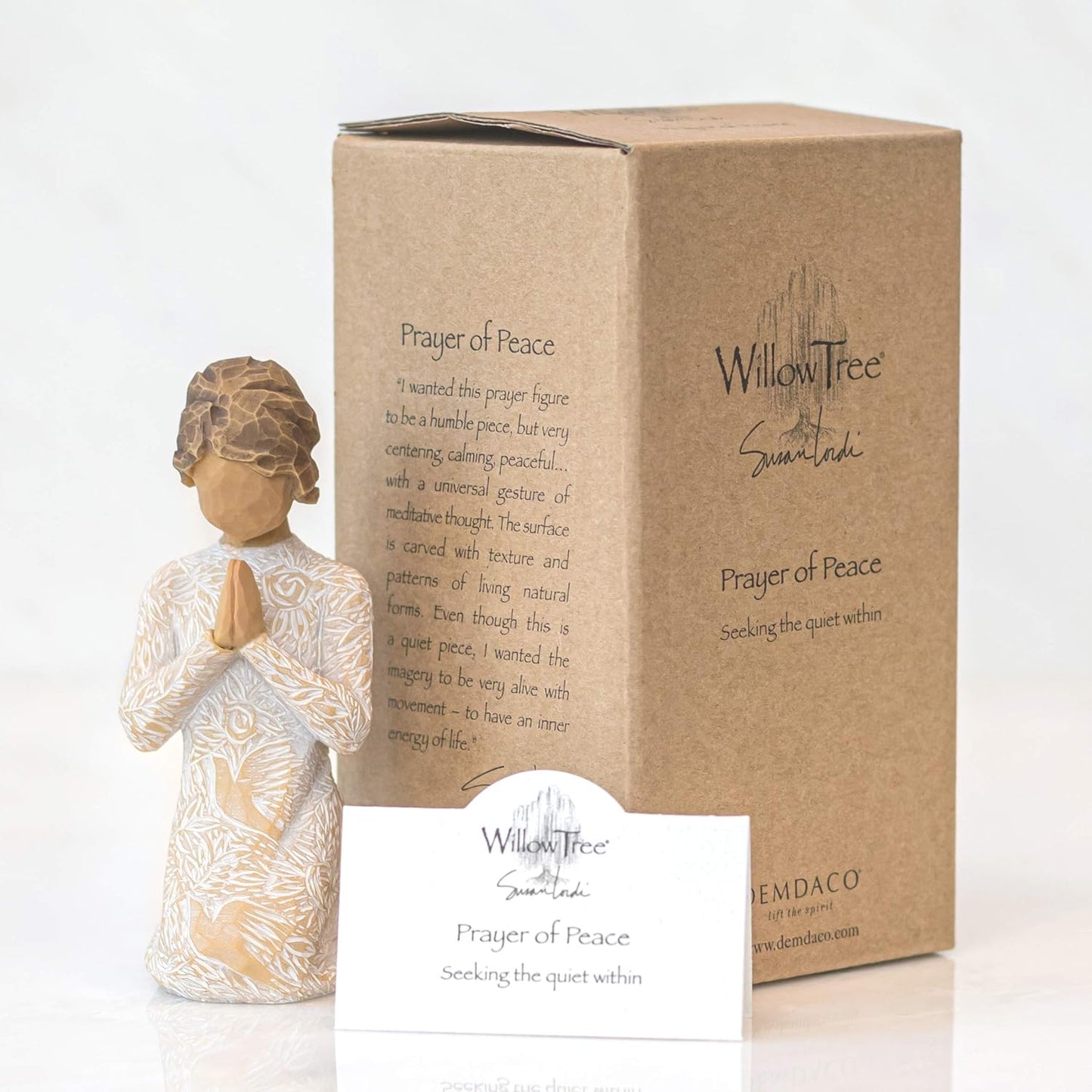 Willow Tree Prayer of Peace (Lighter Skin), Seeking The Quiet Within, Sculpted Hand-Painted Figure