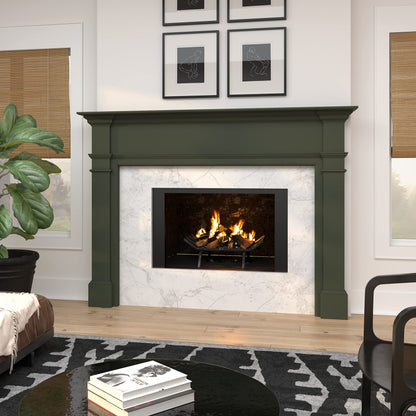 Pearl Mantels ARYB56120 Bold Yet Unpretentious and Homey Wood Mantel Surround, 56", Unfinished