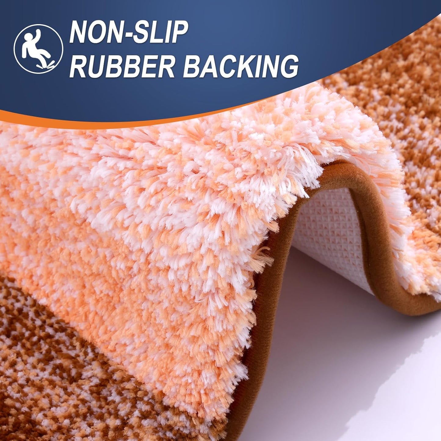 OLANLY Bathroom Runner Rug - Extra Soft & Absorbent Microfiber Mat | 70x24, Quick Dry, Rubber Backing, Orange