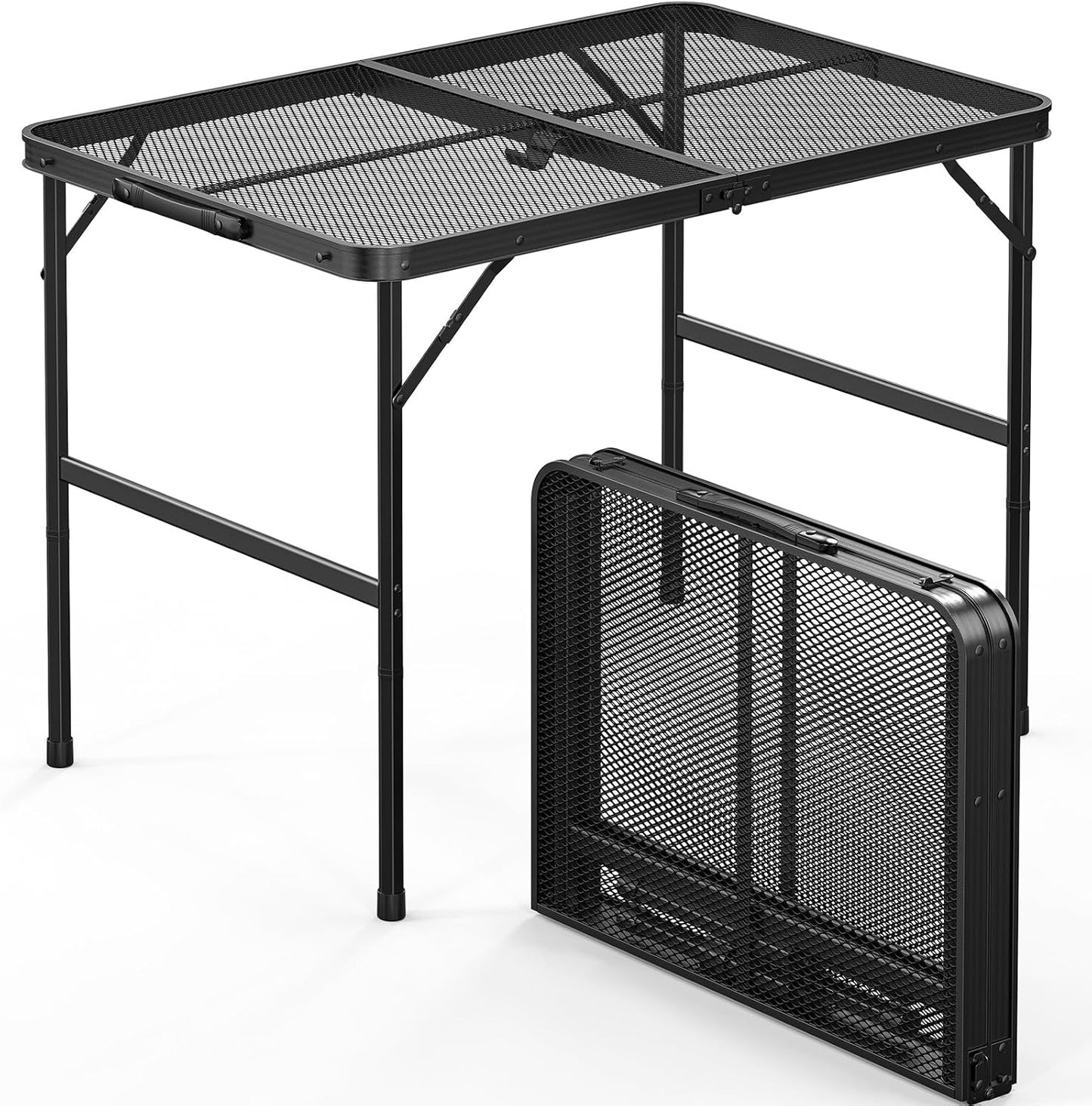 3 VINGLI Outdoor Grill Table, Folding Camping Table, ft Portable Picnic Table Adjustable Height, Lightweight Aluminum