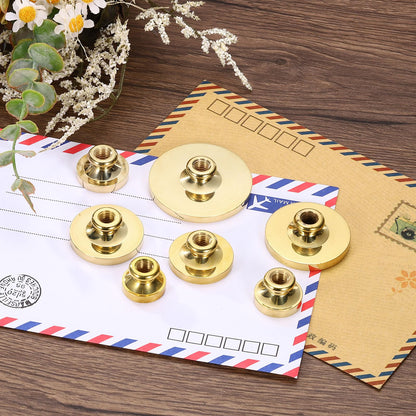 PATIKIL 40mm Blank Wax Seal Stamp, 3 Pack Round Sealing Wax Stamp Vintage Retro Brass Head for Envelope Invitation Cards