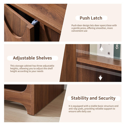 Bifins Sideboard Buffet Cabinet with Storage Set of 3, 94.5” Mid Century Modern Storage Cabinet with Adjustable Shelf and 6 Doors for Dining Room, Living Room,Entry