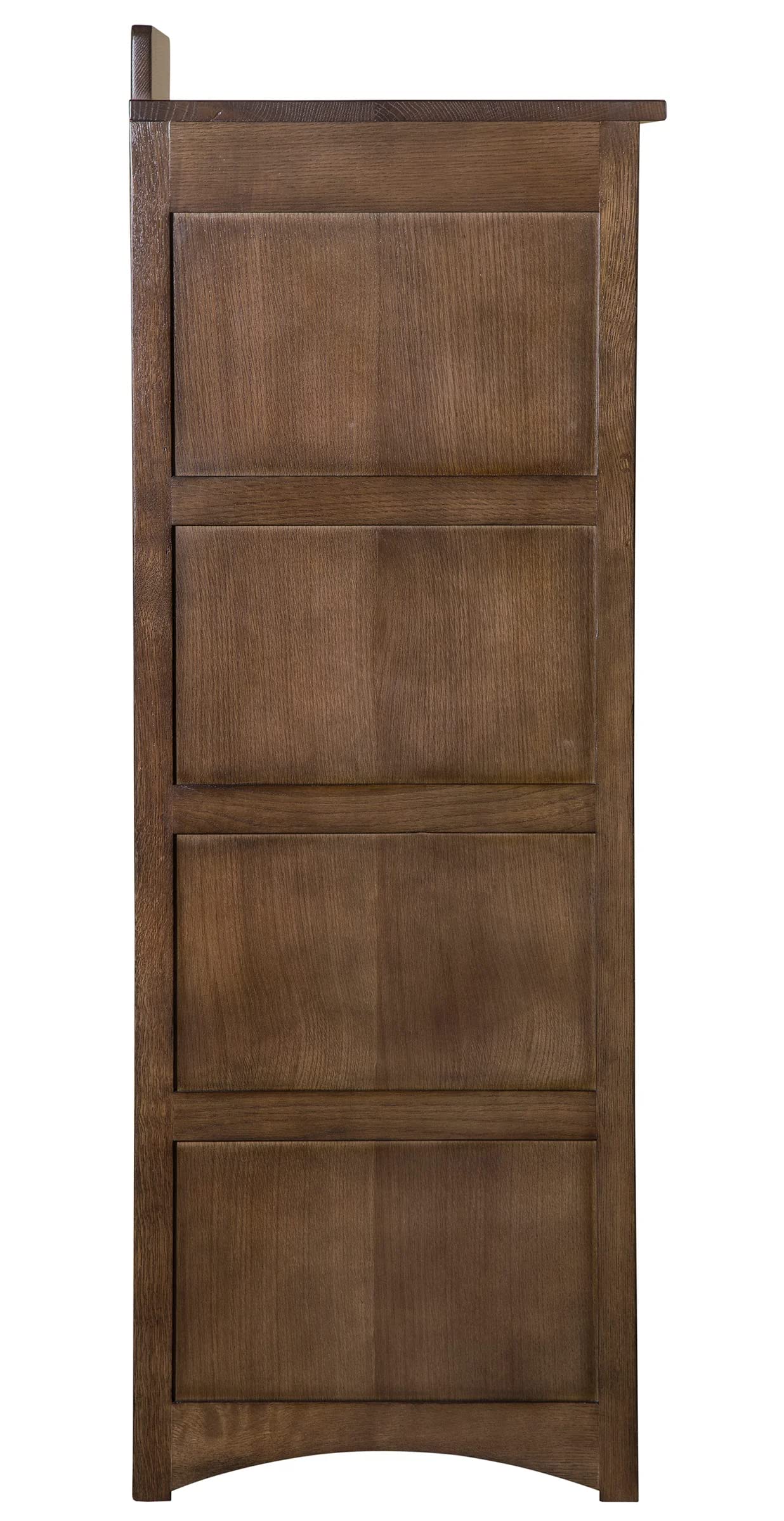 Crafters and Weavers Mission Solid Oak 4 Drawer File Cabinet - Dark Brown Walnut