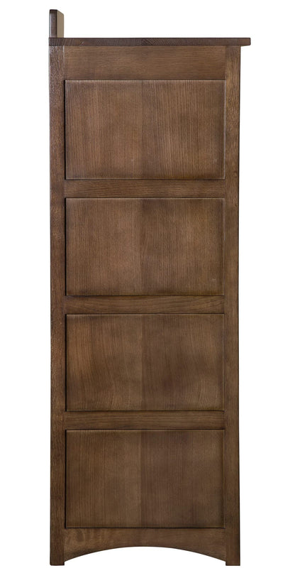 Crafters and Weavers Mission Solid Oak 4 Drawer File Cabinet - Dark Brown Walnut