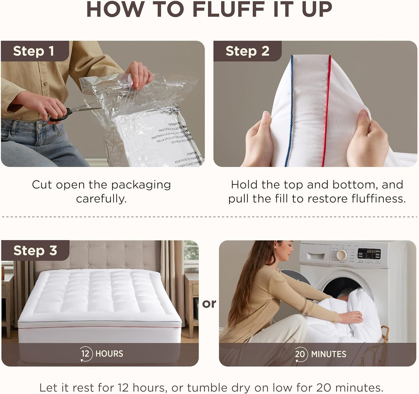 21 Inches, Bedsure Queen Mattress Topper - Extra Thick Mattress Pad Cover with Deep Pocket fits up to Soft Pillow Top