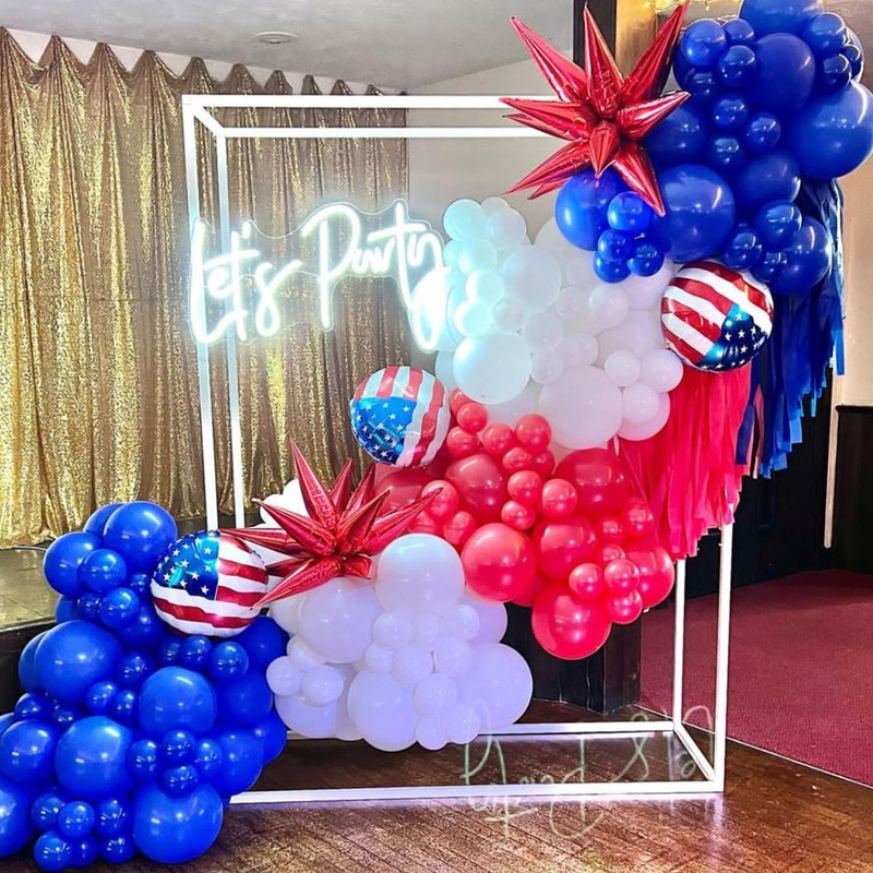 YMSZ Red and Blue Balloon Garland Arch Kit, 134pcs Royal Blue and Red Latex Balloons for Birthday, Graduation, Independence Day Decorations