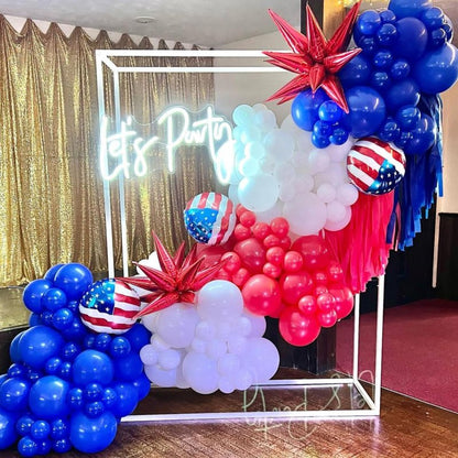 YMSZ Red and Blue Balloon Garland Arch Kit, 134pcs Royal Blue and Red Latex Balloons for Birthday, Graduation, Independence Day Decorations