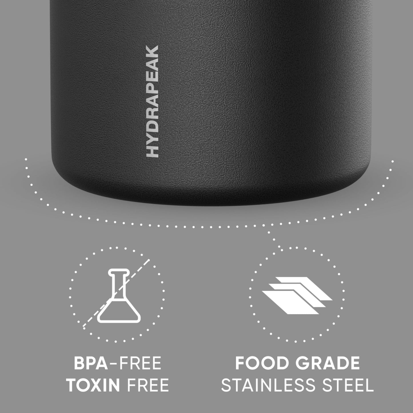 Hydrapeak 25oz Stainless Steel Vacuum Insulated Food Jar for Hot Food and Cold Food, Wide Mouth Leak-Proof Soup Jar for Adults, 10 Hours Hot and 16 Hours Cold (Black)