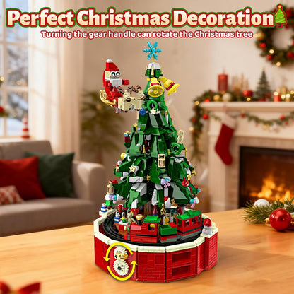 2025 24 Countdown Set, 6+, Ochido Advent Calendar Rotating Christmas Tree Building Blocks Kit, Days Christmas Toy