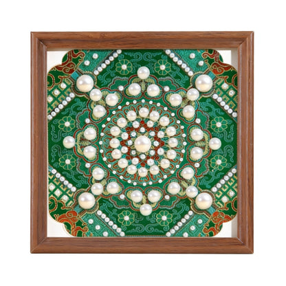 Pearl Embroidery Painting Set, DIY Pearl Art Painting Set, Bead Embroidery Kit for Adults，Craft Lover All Supplies and Picture Frame (Green)