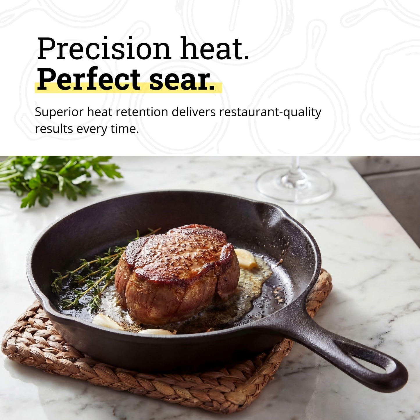 Lodge Seasoned Cast Iron Skillet - PFAS-Free, Non-Toxic Cookware - Use with an Oven, Stove, Grill, or Campfire - Naturally Non-Stick & Oven Safe - 6.5 Inches
