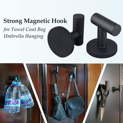 ULIBERMAGNET Strong Magnetic Coat Hooks - Heavy Duty Rubber Coated Neodymium Magnet for Metal Surfaces | Ideal for Towels, Coats, Bags, and Umbrellas