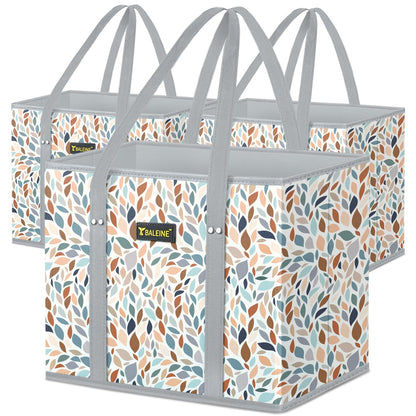 BALEINE 3Pk Reusable Grocery Bags, Foldable Shopping Bags for Groceries with Reinforced Bottom & Handles (Mosaic)