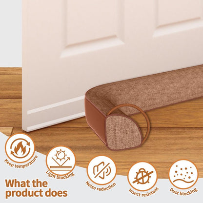 QUOLIX Triangle Under Door Draft Stopper Bottom Door Gap Filler & Seal Windproof Coating Cover Fits 30” to 36” Door Block Noise, Sound, Hot Air, Light, Bugs Easy Install Draft Blocker (36inch-Brown)