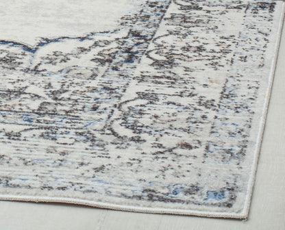 Rugs America Prescott PS35C White Bay Blossom Transitional Vintage 8x10 Area Rug, 8'0"X10'0"