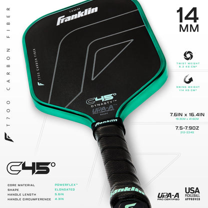 Franklin Sports PRO Pickleball Paddles – C45 Carbon Fiber Series - Official USAP + UPA Approved – Pro Player Design, Dynasty 14MM Mint