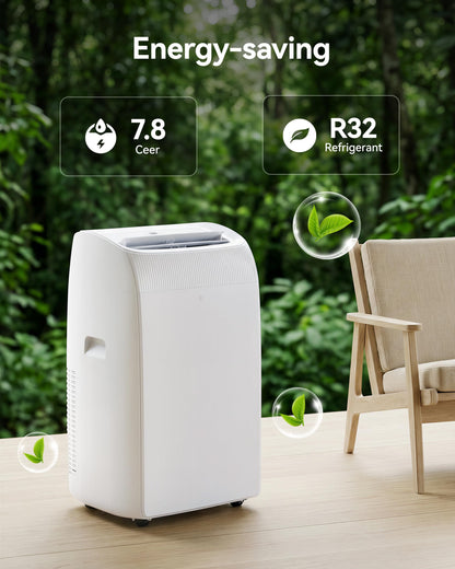 Feelfunn 14,000 BTU Portable Air Conditioner - Multi-Function Portable AC Unit Cools Up to 700 Sq. Ft., with Ultra-Quiet(42db), Auto Swing, 24H Timer, AC Unit for Bedroom, Dorm, Apartment