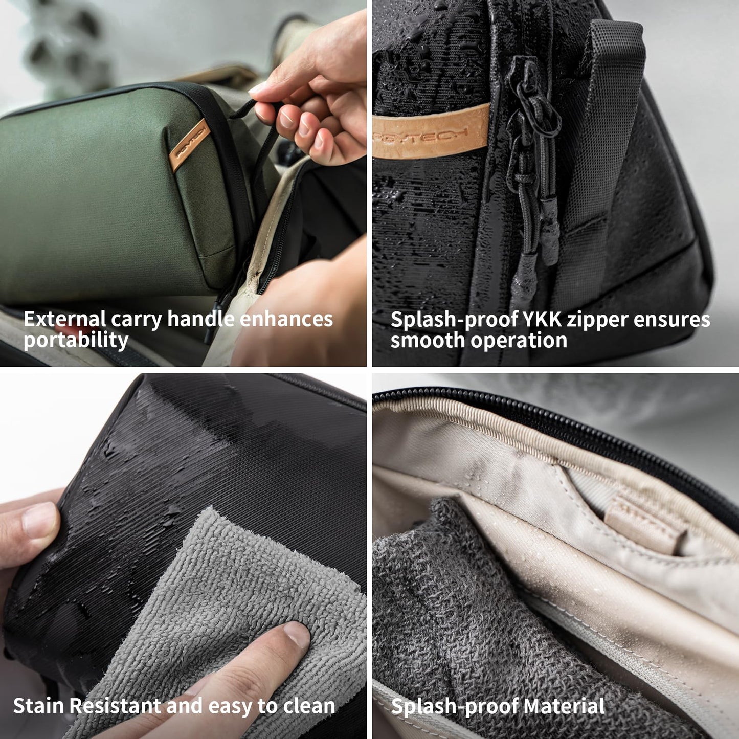 PGYTECH OneMo 2 25L-33L Camera Backpack with Shoulder Bag+Wash Pouch Hanging Toiletry Bag for Men, Waterproof Dopp Kit Travel Makeup Bag Organizer for Toiletries & Cosmetics, Black