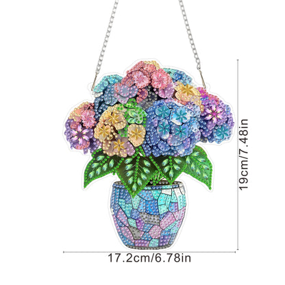 AIBOERL Diamond Art Hanging Kit for Adult,Special Shaped Rhinestone,Double Sided 5D DIY Acrylic Diamond Art Painting Window Pendants Home Garden Wall Hanging Kits Hanging Ornament (Flower)