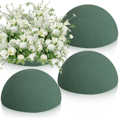 STEFORD 4 PCS Round Floral Foam Blocks Half Balls, Wet & Dry Green Flower Foam for Fresh and Artificial Flower Arrangements (7.5 x 3.7 Inches)