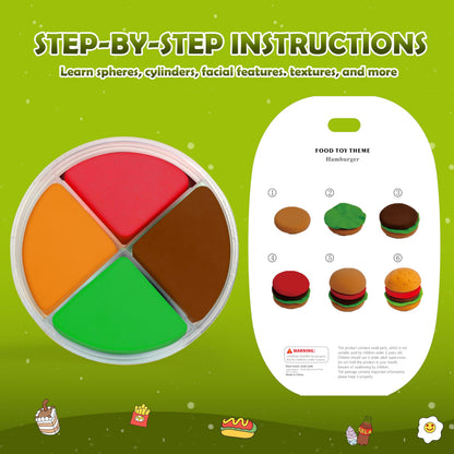 Air Dry Clay Kits - 12 Boxes Magic Modeling Clay for Kids, Party Food Theme Shaping Clay Art DIY Craft Kit, Ultra-Soft Texture, Includes Shaping Tools and Tutorials, Gift for Boys and Girls