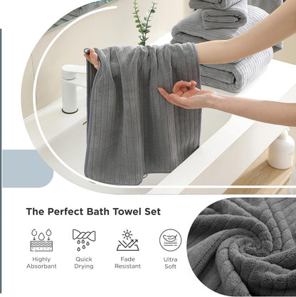 18 Set 6 Towels,6 6 Set Hailea Piece Family Bath Towel Include Bath Hand Towels and Washcloths Soft Bathroom Towel