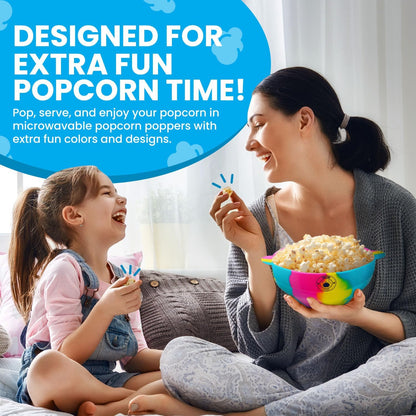 Microwavable Silicone Popcorn Popper, BPA Free, Collapsible Reusable Microwave Bowl, Dishwasher Safe, Black White Gray