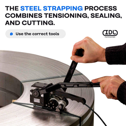 IDL Packaging 5/8" x .020" x 2230' Regular-Duty Steel Strapping Coil (1470 lbs Break Strength) - Painted and Waxed - Superior Cut-Resistance - Metal Straps for Pallet Banding, Extra-Heavyweight Loads