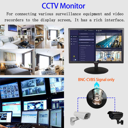 22inch Touch Screen Monitoring Surveillance LCD Display Security Camera Monitor CCTV Screen Multifunctional Interface HDMI, AV, BNC, VGA, USB, PC Input Computer Monitor 1920x1080 Full HD Resolution