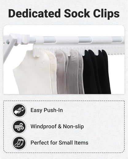 ZOES HOMEWARE 4-Tier Clothes Drying Rack - Foldable & Portable Indoor/Outdoor Laundry Dryer | 29" L x 49" H x 11.5" W