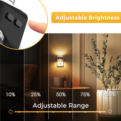 L LOHAS LED Night Light, Bubble Night Lights Plug into Wall,2 Pack 3000K/4000k/5000K Adjustable Color Temperature Night Light,Dimmable Nightlights with Dusk to Dawn Sensor for Rooms Bathroom Hallway