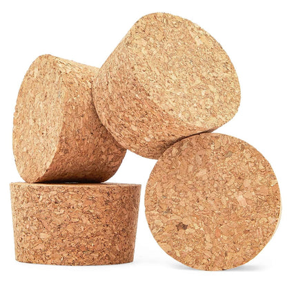 Juvale Cork Stoppers - 4-Pack, 2.44 x 2.20 x 1.50 In, Brown - Wine Corks, Jar Seals & Bottle Stoppers for Crafts