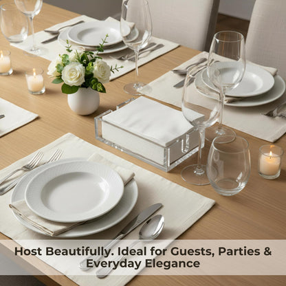 Luxury Clear Acrylic Napkin & Guest Towel Holder for Bathroom, Kitchen and Dining Table