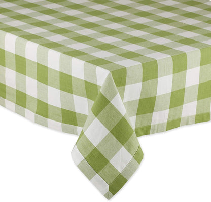 DII Buffalo Check Collection, Classic Farmhouse Tablecloth, 60 x 104, Antique Green