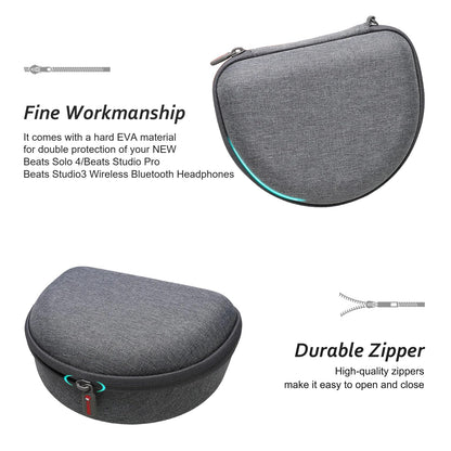 Headphone Case Compatible with Beats Studio Pro/Solo 4 / Studio 3 / Solo 3 / Picun B8 / BERIBES/JLab JBuds Lux ANC Wireless Bluetooth Noise Cancelling Headphones (Dark Grey)