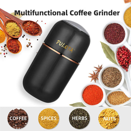 Electric Coffee Grinder for Beans, Spices, Herbs, Grains, Nuts - 2.8 oz, Stainless Steel Blades, Black