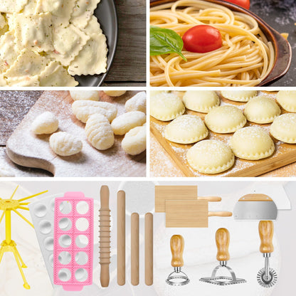 Pasta Making Tools Set, 13 PCS Pasta Making Kit Pasta Making Accessories Homemade Noodle Kit Ravioli Cutter Set