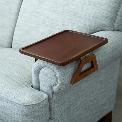 15.75 11inch, Shamrock Home Bamboo Trayble Couch Arm Table, Clip On Tray Sofa Table for Couches. Sofa Arm Tray for TV