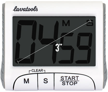 Lavatools KT1 Digital Kitchen Timer & Stopwatch, Large Display, Bold Digits, Simple Operation, Loud Alarm, Magnetic Kickstand for Cooking and Classroom