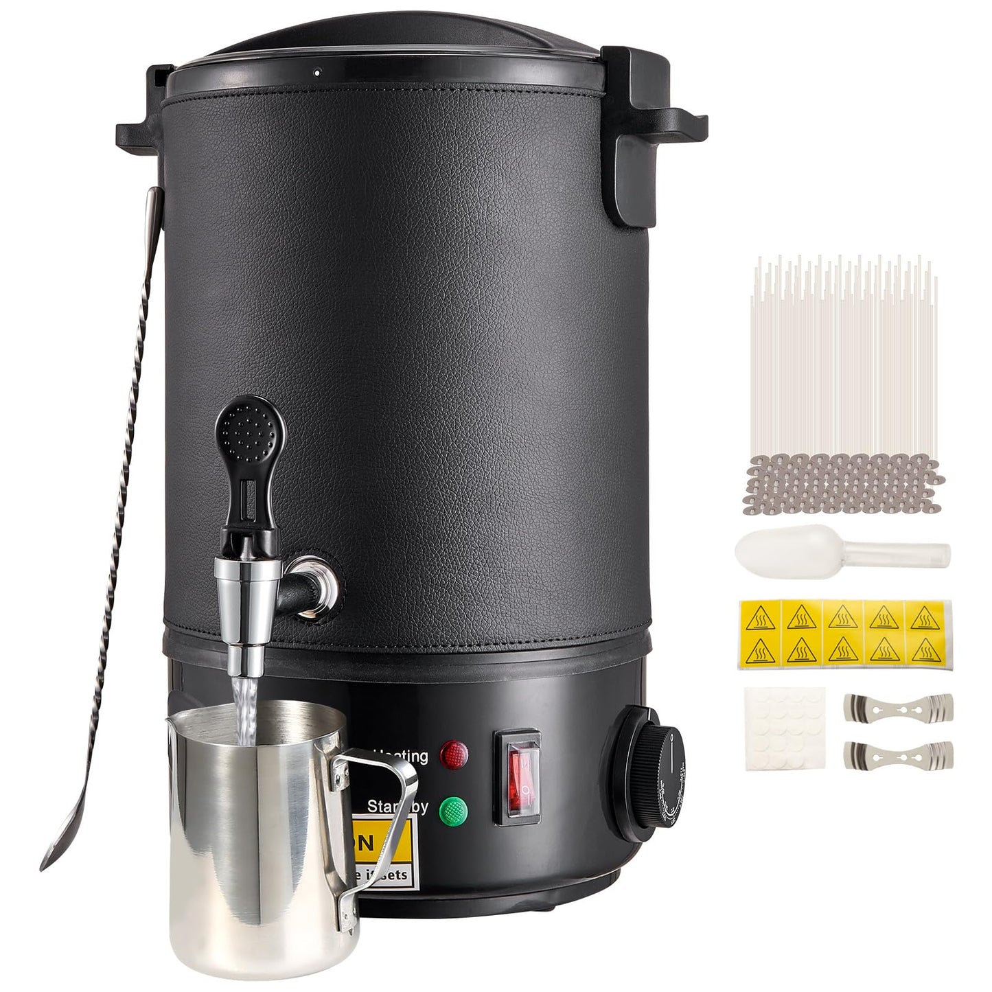 VEVOR 10Lbs Wax Melter for Candle Making, Large Electric Wax Melting Pot Easy Pour Spout, 9-Level Temperature Control, Easy Clean for Candle Soap Cream Beauty Bulk Production Business