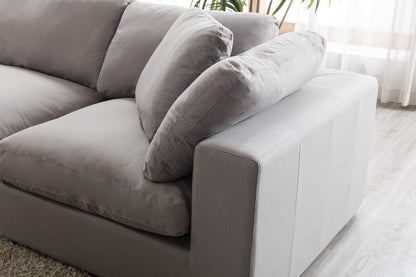 Roundhill Furniture Rivas Contemporary Feather Fill 5-Piece Modular Sectional Sofa with Two Ottomans, Graphite