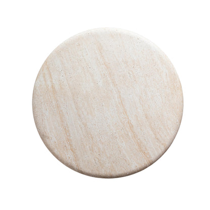 Creative Co-Op Indoor/Outdoor Concrete Table, Natural Travertine Color