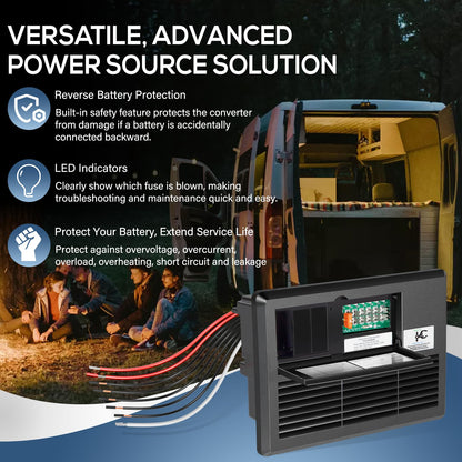 PD4135KW2BV 35 Amp RV Power Converter Panel Converter 105-130VAC to 13.6VDC 35 Amps for Inteli-Power 4100 Series, Replaces for WFCO 8735