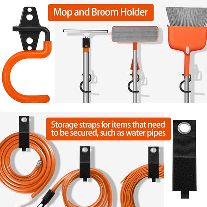 Skiennix Heavy-Duty Garage Hooks - Anti-Slip Coating for Bikes, Ladders, Tools | 18 Pack