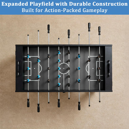IKAYVOTO 54 Inch Full Size Regulation Foosball Table | Competition Sized Arcade Soccer Game Table for Home, Office or Game Room - Includes 4 Balls, 2 Cup Holders