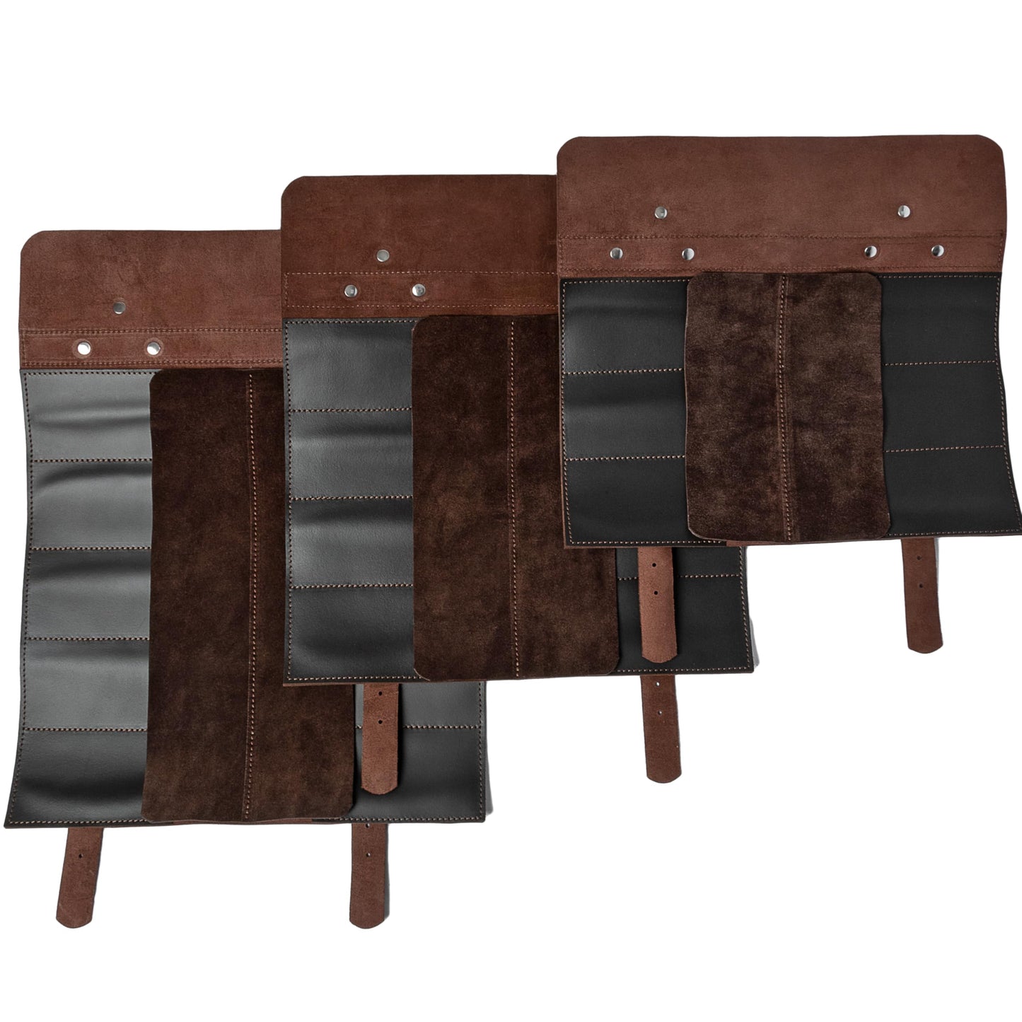 Pocket Knife Collection Display Case - Leather Pocket Knife Roll Organizer 6 Slots, Gift for Folding Knife Collectors – Pocket Knives Storage VR6BR