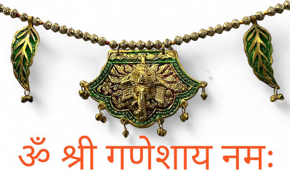 Ganpati Shubh Labh Bandanwar, Handcrafted Multicolour Door Hanging Toran, 33 Inches Approx