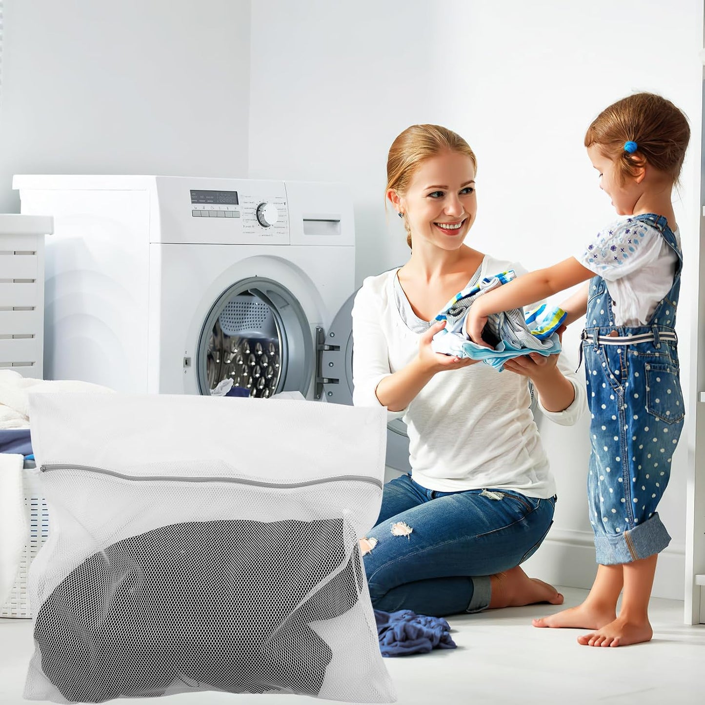 Zerodeko Laundry Bag, Large Durable Mesh Wash Bag for Socks, Clothes, Bedding, Travel Toiletries, Polyester Washing