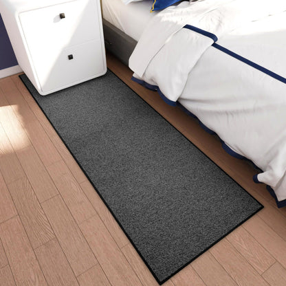 AREDO Runner Rug with Non Slip Rubber Backing, Washable Soft Floor Carpet for Kitchen, Hallway, Entryway Indoor, Bedroom, Laundry, Low Pile Area Rugs, Solid color with Pointillism style, 2*6 ft BLACK