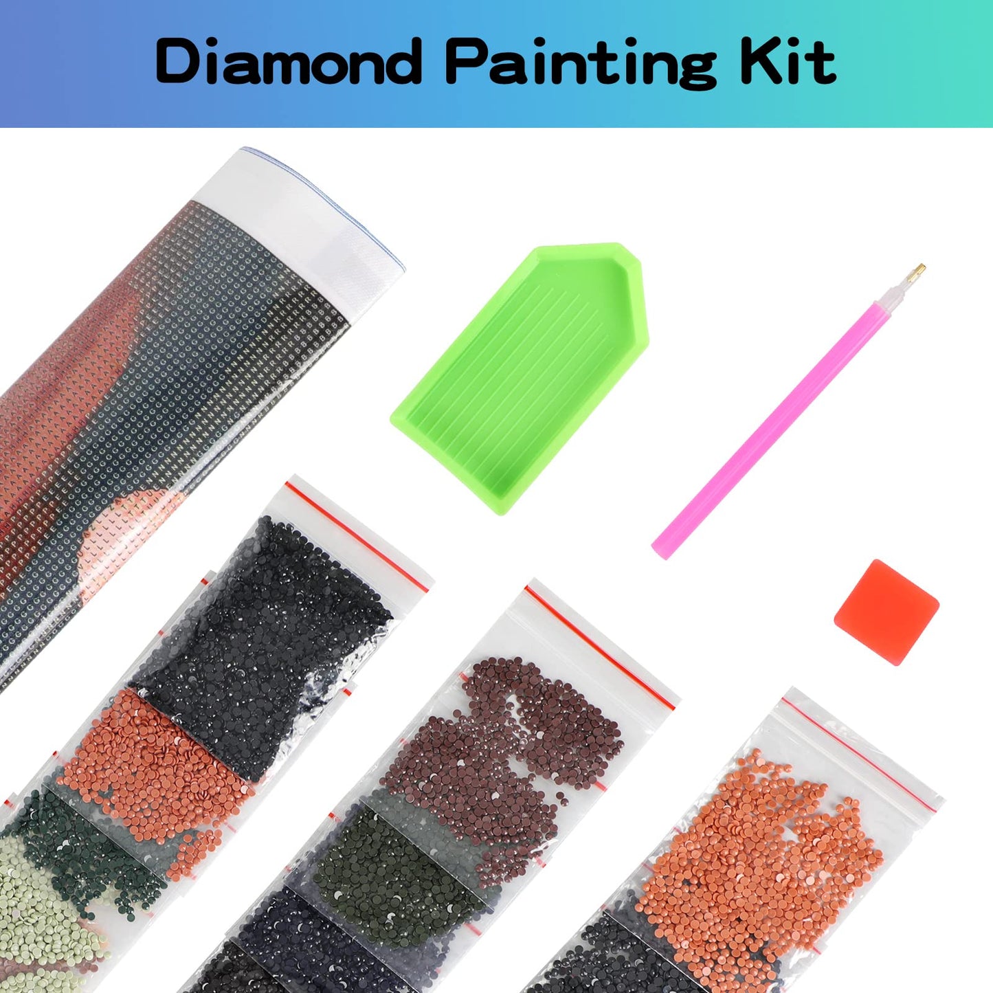 UPABLUNSO Christmas Gift Boston Terrier Dog Tea Diamond Painting Kits for Adults Diamonds Art Paint with Diamonds DIY 5D Round Full Drill Art 12x16 inch Suitable for New Year, Valentine's Day